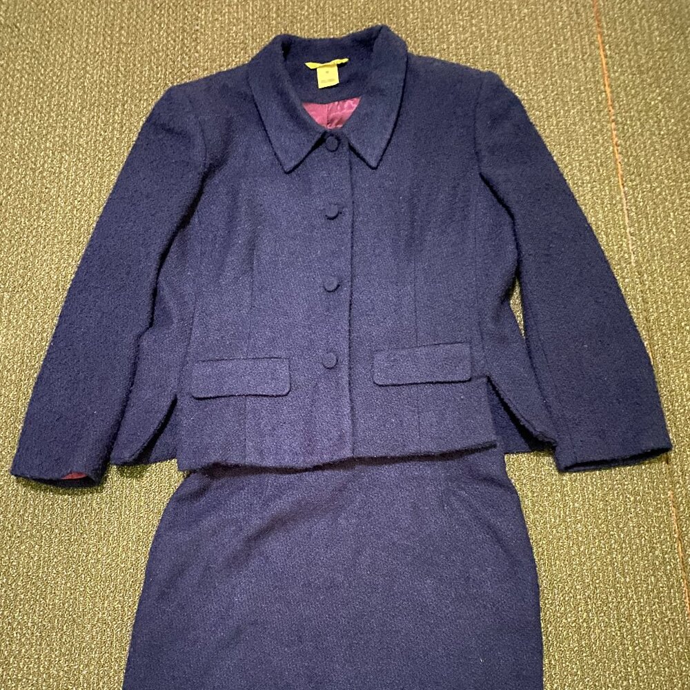 Navy, boucle Vintage (90s) ESPRIT skirt suit